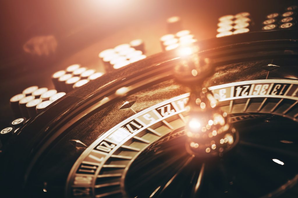 Spinning Roulette Wheel Closeup